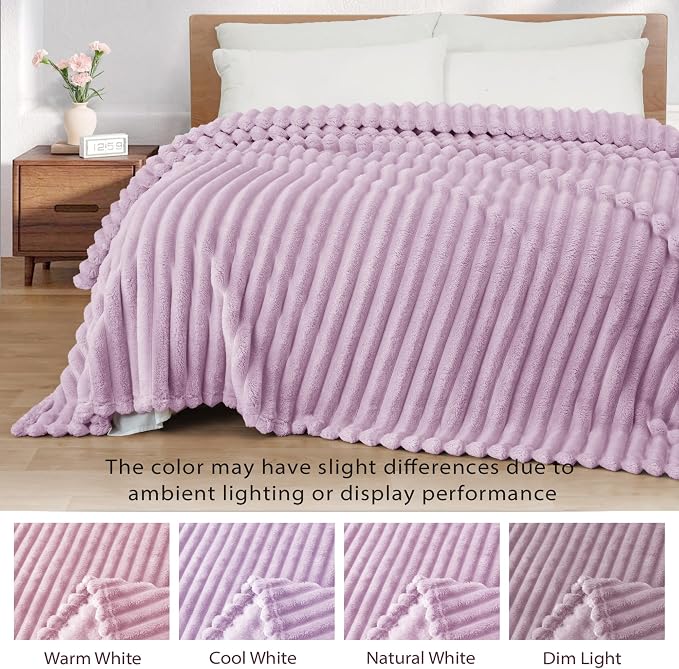 Exclusivo Mezcla Striped Twin Size Fleece Blanket - Image 3