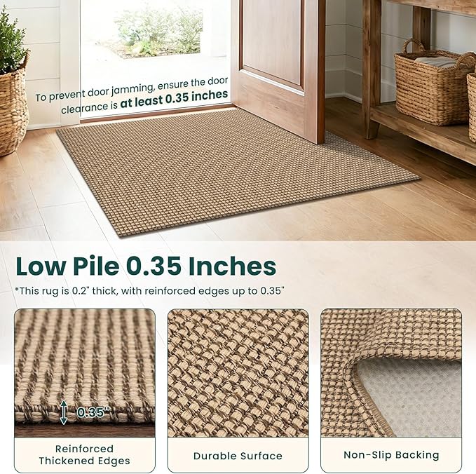 KOZYFLY Boho Rugs for Entryway 3x5 ft Washable Area Rug Non Slip Rubber Backed - Image 5