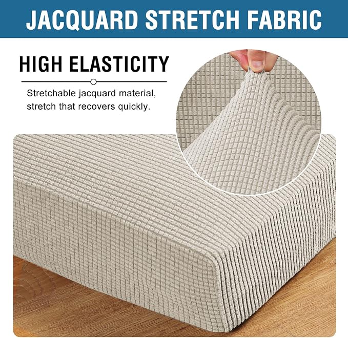 H.VERSAILTEX High Stretch Couch Cushion Covers, Chair Sofa Seat Slipcovers - Image 4