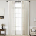 Cream Linen Curtains 127 Inches Long 2 Panels Set by Nanspring