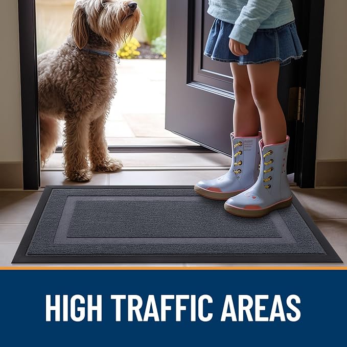 OLANLY Front Door Mat Outside 71x47, All-Season Heavy-Duty Rubber Doormat | - Image 7