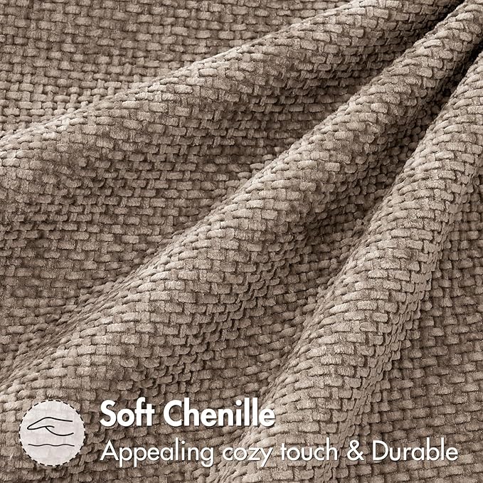 MIULEE Decorative Light Khaki Euro Sham Pillow Covers 24x24 Inch 2 Pack | - Image 6