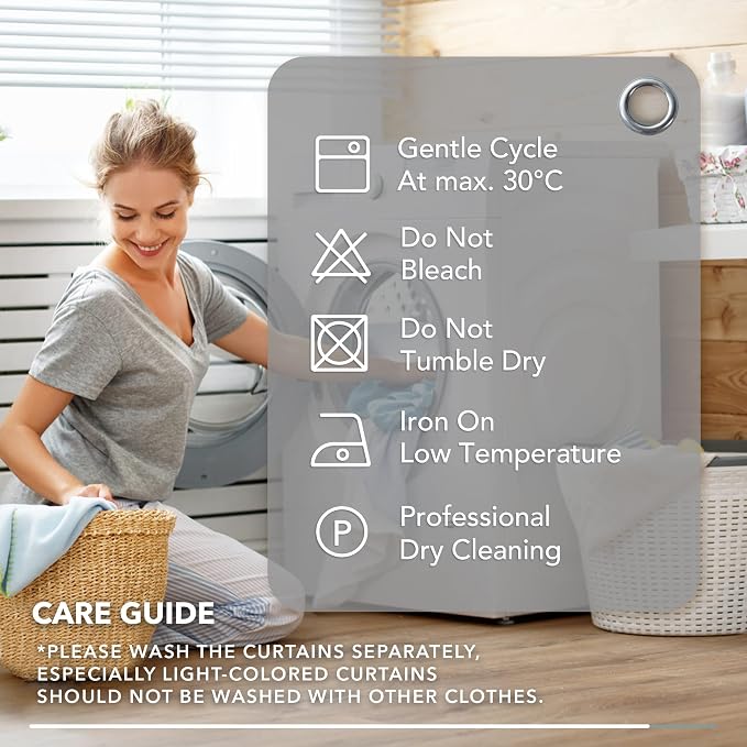 Deconovo Blackout Curtains Back Tab and Rod Pocket Curtains Insulated Thermal - Image 9