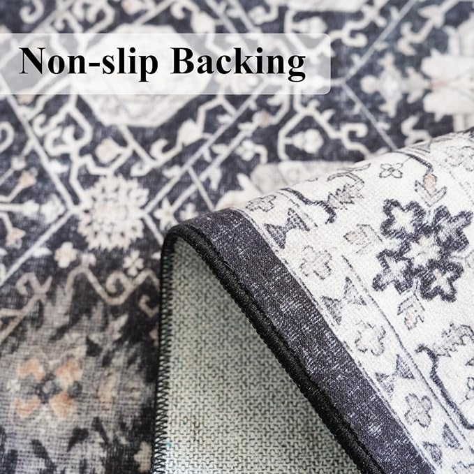 Washable 2x3 Entryway Area Rug: Vintage Soft Thin Door Mat - Image 4