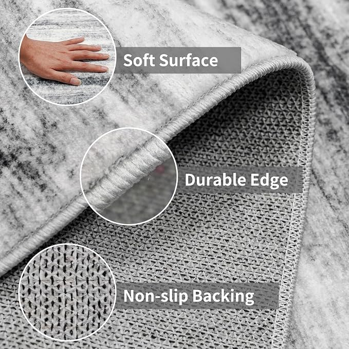 3x7 Washable Runner Rug for Family: Easy-to-Clean Runners for Hallway Entryway - Image 5