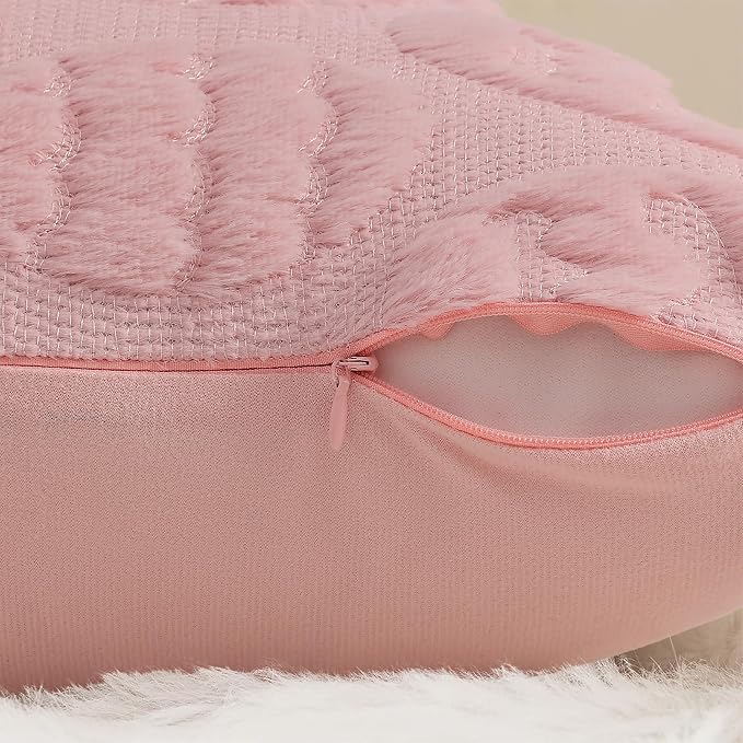 decorUhome Easter Pink Egg Pillow Covers 16x16 Inch Set of 2, Soft Plush Faux - Image 7