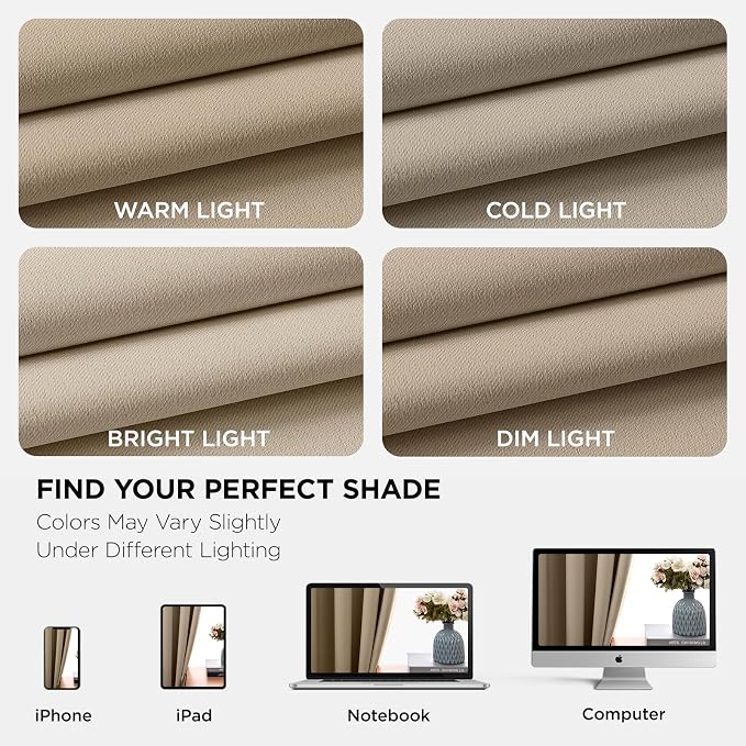 Joydeco Blackout Curtains 90 Inch Length 2 Panels Set, Thermal Insulated Long - Image 8