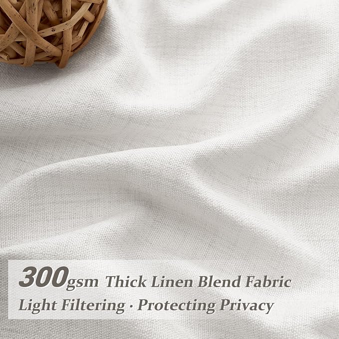 PleatedDrapes Linen Curtains 90 Inches Long 2 Panels Set, Light Filtering - Image 2