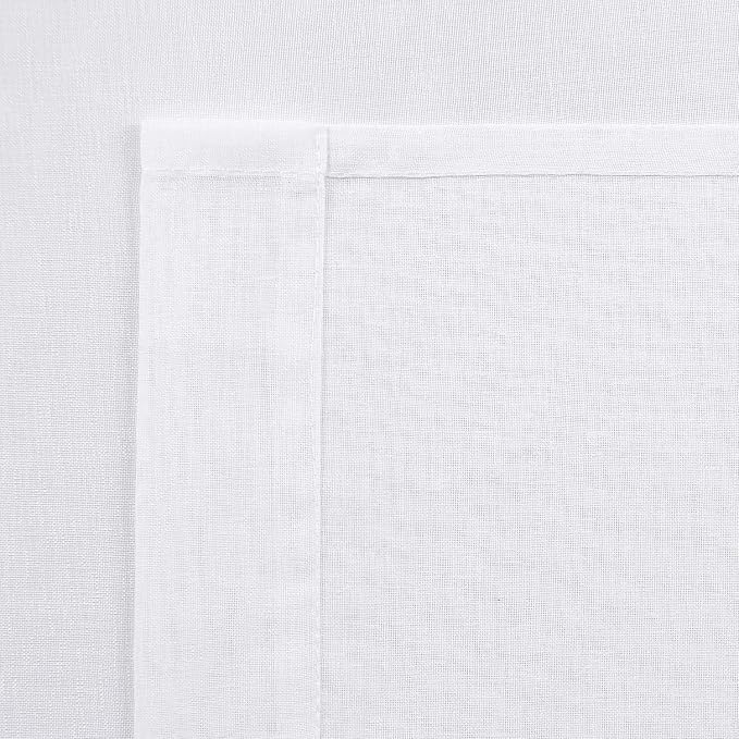 DWCN Sheer White Curtains 95 inch Length 2 Panels, Elegant Rod Pocket Solid - Image 5