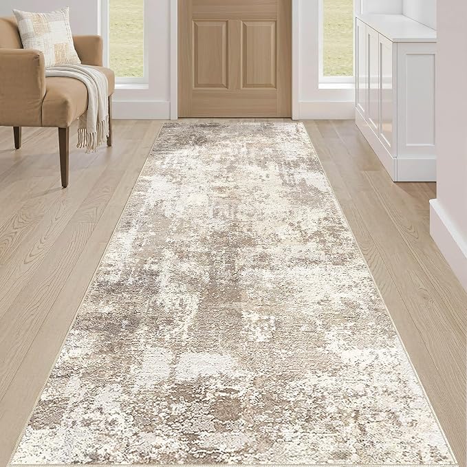 LOONGRUG Runner Rug 3x8 Washable Non-Slip Kitchen Neutral Modern Rug | Abstract - Image 4