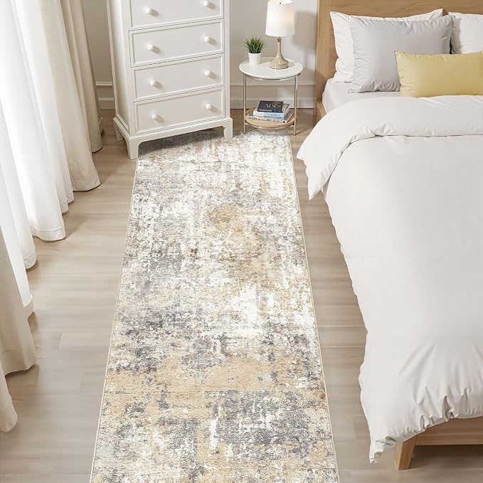 LOONGRUG Runner Rug 3x8 Washable Non-Slip Kitchen Neutral Modern Rug | Abstract - Image 6