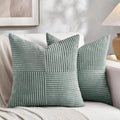 Fancy Homi 2 Packs Grey Blue Samll Decorative Throw Pillow Covers 12x12 Inch by Fancy+Homi