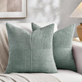 Fancy Homi 2 Packs Grey Blue Decorative Throw Pillow Covers 18x18 Inch by Fancy+Homi
