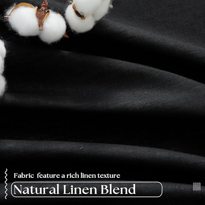 Black Pinch Pleated Linen Blackout Curtains 90 Inches Long - Image 5