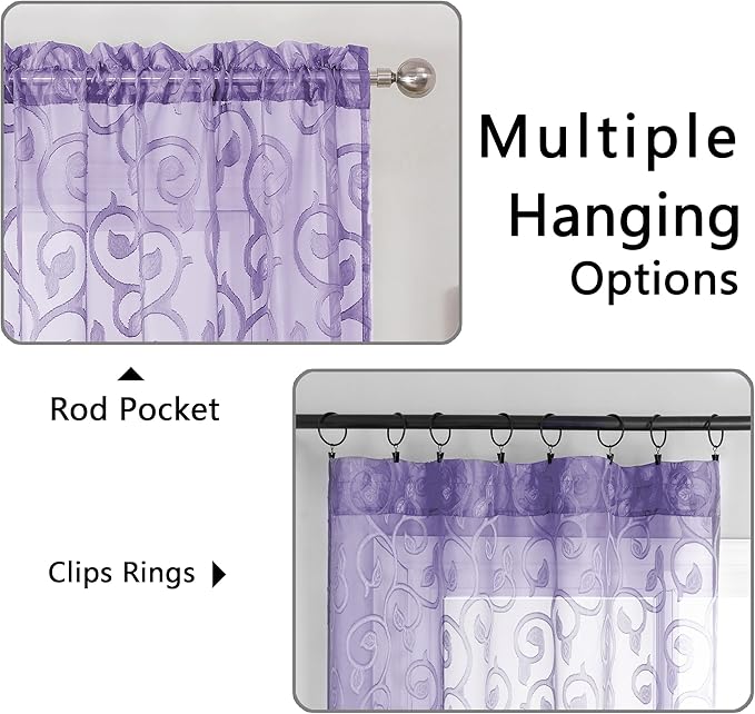 OWENIE Furman Sheer Curtains 63 inch Length - Image 4