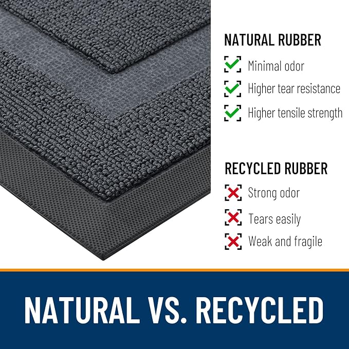 OLANLY Half Circle Front Door Mat Outside 71x23 All-Season Rubber Doormat | - Image 3