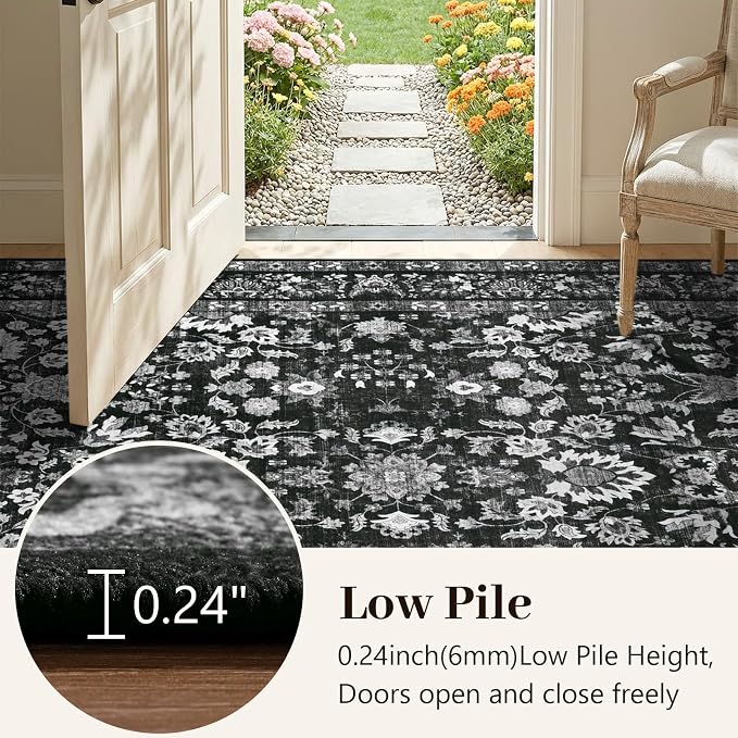5x7 Ft Area Rugs for Living Room, Soft Non-Slip Machine Washable Rug, Vintage - Image 7