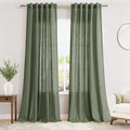 Nanspring Olive Green Boho Curtains by Nanspring