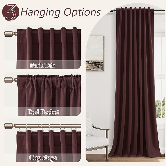 Guken 100% Blackout Curtains 90 Inch Length 2 Panels Set - Image 4