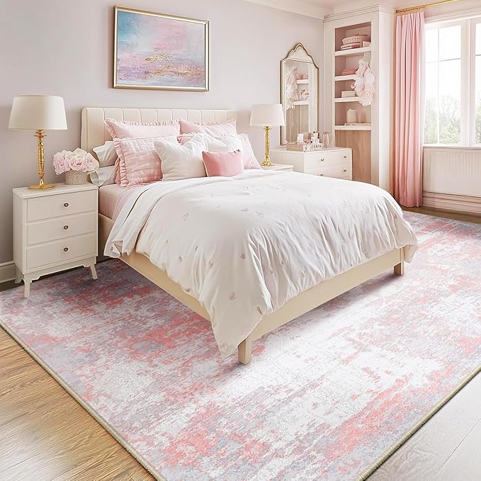 Washable Area Rugs 6'x8' Non-Slip Modern Abstract Soft by RELEANY