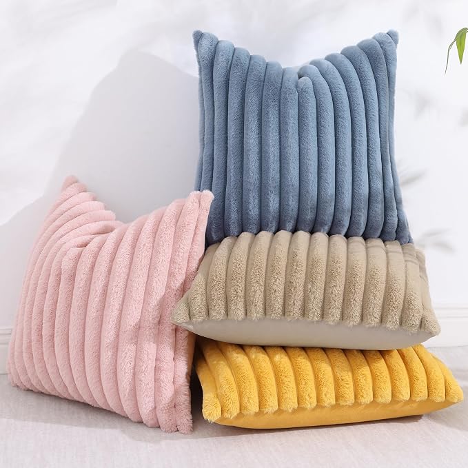 decorUhome Cozy Faux Fur Throw Pillow Covers 12x20 Set of 2 Decorative Soft - Image 5