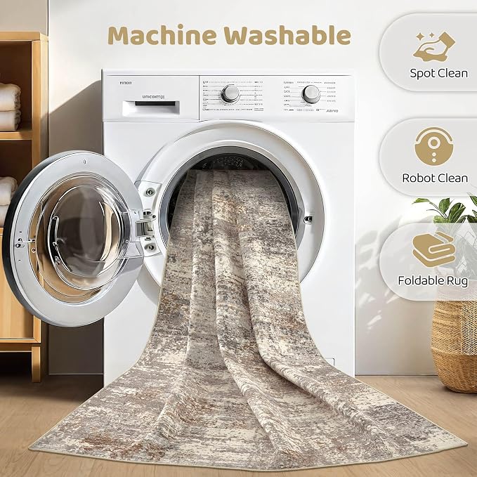 LOONGRUG 8x10 Area Rugs Washable Large Neutral Modern Living Room Rug | - Image 2