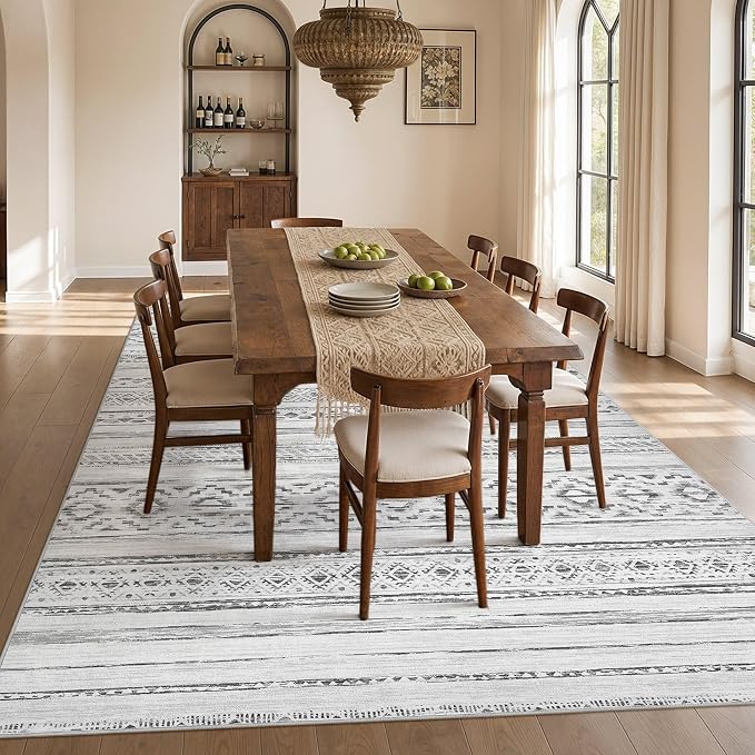 cotiled Boho 7x9 Area Rug for Living Room: Large Moroccan Washable Rug | Solve - Image 7