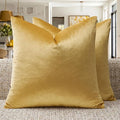GIGIZAZA Yellow Velvet Pillow Covers 22x22 Decorative Pillows Pack of 2 | Throw by GIGIZAZAFocusingonhomedecoration