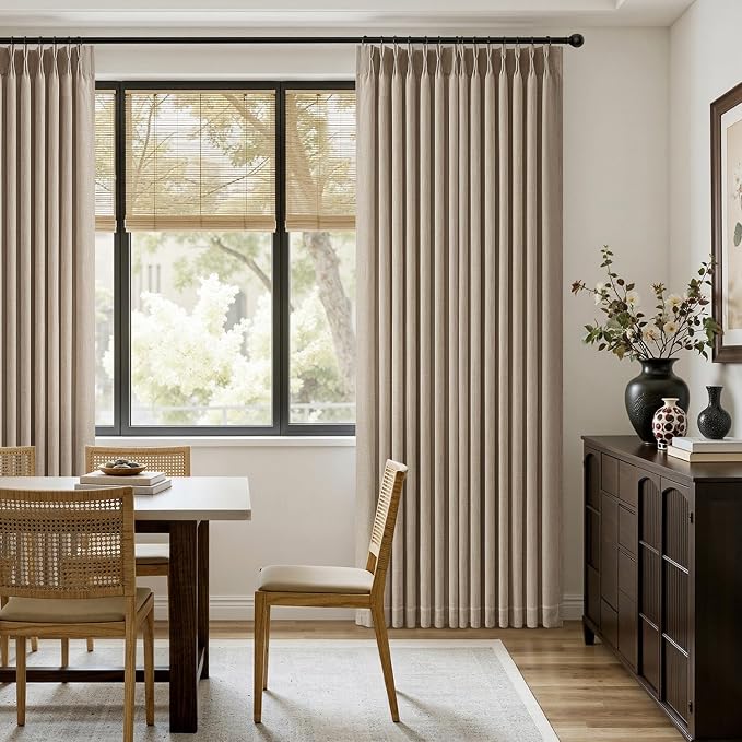 MIULEE Pinch Pleated Thick Linen Curtains 84 Inches Long 2 Panels - Image 5