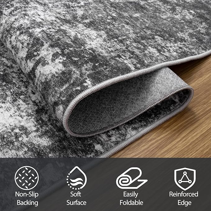 10x14 Area Rugs for Living Room Rug Washable: Abstract Large Rug Indoor Modern - Image 3