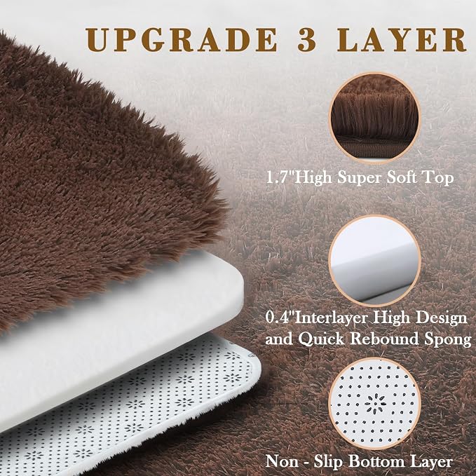 Small Rugs for Bedroom 2x3, Soft Area Rug for Living Room Dorm, Non Slip Shag - Image 5