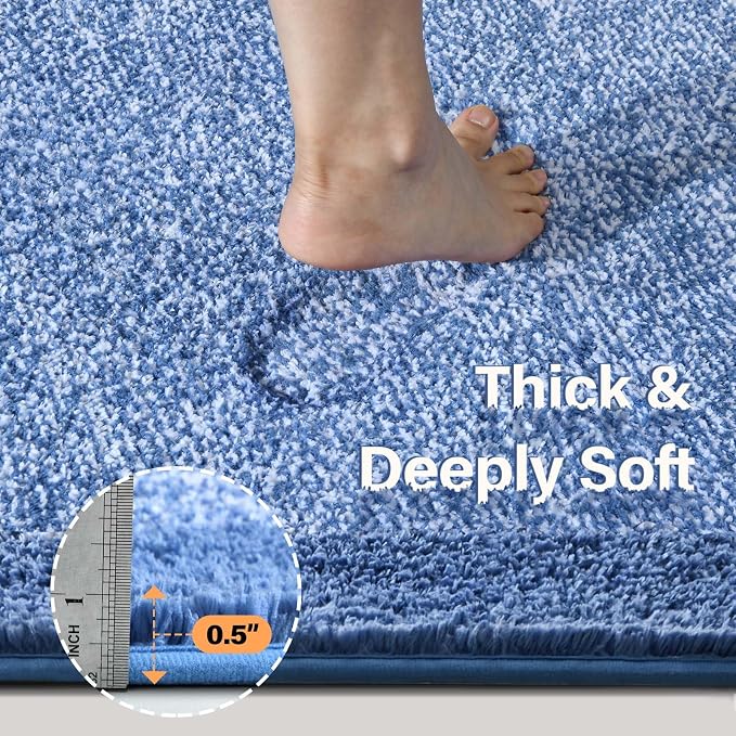70x24 Long Bathroom Rugs Washable Non Slip, Soft Absorbent Quick Dry Mats - Image 4