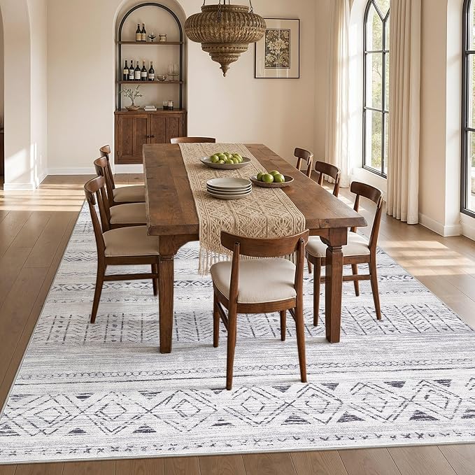 cotiled Boho 5x8 Area Rugs for Living Room: Soft Moroccan Washable Rug | Solve - Image 7
