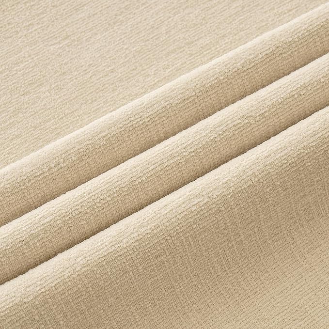 MIULEE Beige Chenille Couch Throw Pillow Covers, 20x20 | Set of 2, Soft Neutral - Image 2