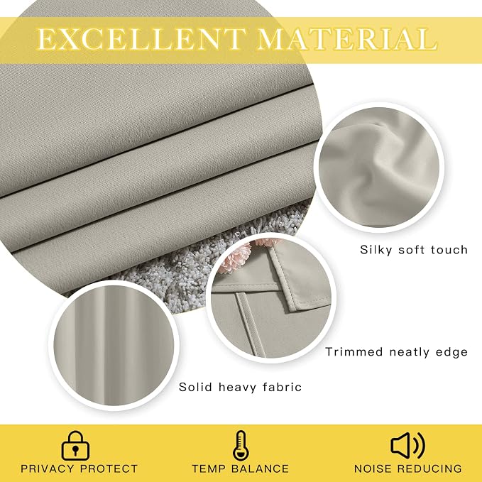 NICETOWN Room Divider Curtain 132 Inches Long, Wide Blackout Sliding Door - Image 3
