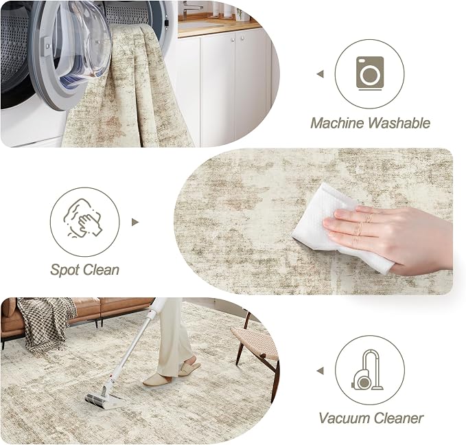 Soalmost Abstract Rug 5x7 Washable Area Rugs - Image 6