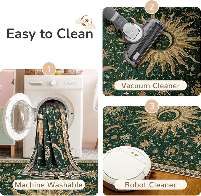 Vacuum-Friendly, 5x7 Washable Area Rug - Image 6