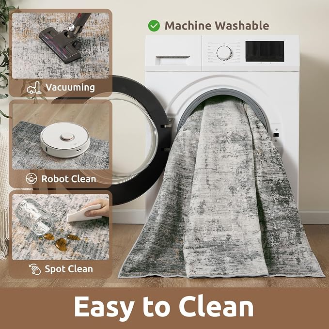 6 x 9 Area Rugs for Living Room, Machine Washable Non Slip Rug Ultra Soft Low - Image 6