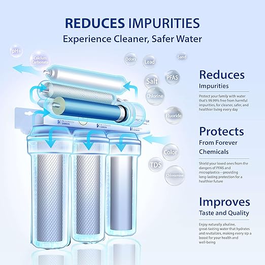 APEC Water Systems ROES-PH75 Essence Series Top Tier Alkaline Mineral pH+ 75 GPD 6-Stage Certified Ultra Safe Reverse Osmosis Drinking Water Filter System with WiFi Smart Water Leak Detector and App