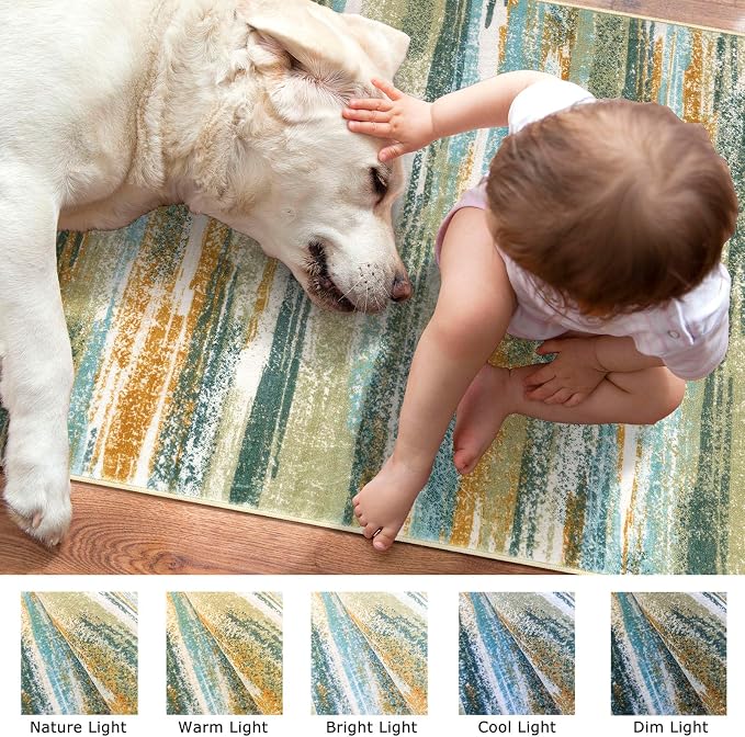 Lansny Modern Abstract Runner Rug 3x10 - Image 3