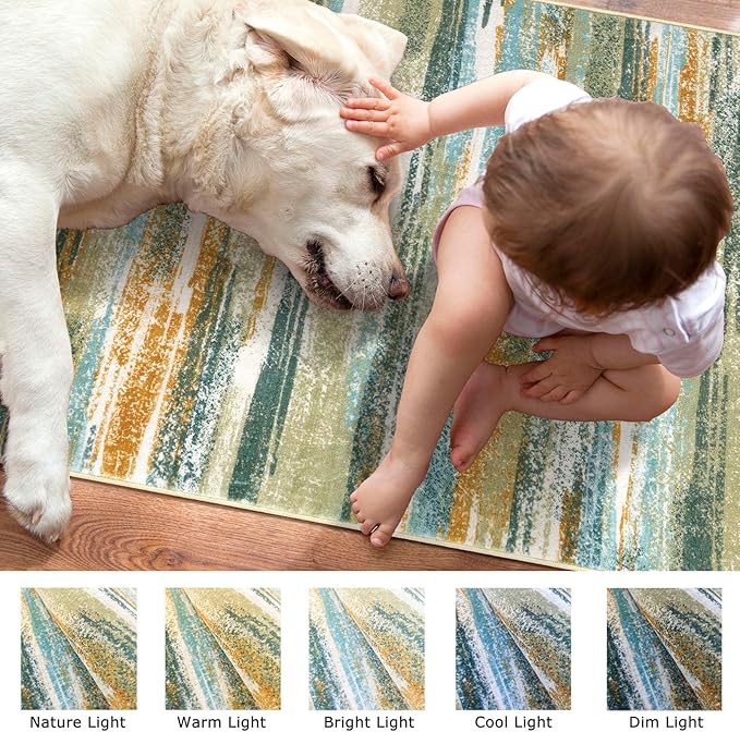 Lansny Modern Abstract Runner Rug 2x5 - Image 3