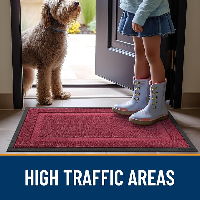 OLANLY Front Door Mat Outside 59x34, All-Season Heavy-Duty Rubber Doormat | - Image 6