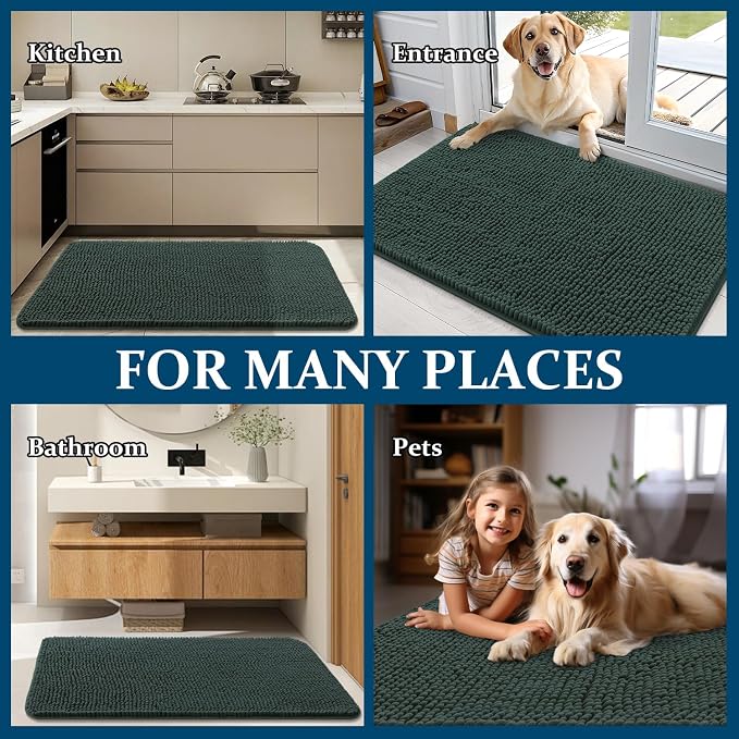 OLANLY Dog Door Mat for Muddy Paws 59x20, Super Absorbent Chenille Mud Mat | - Image 8