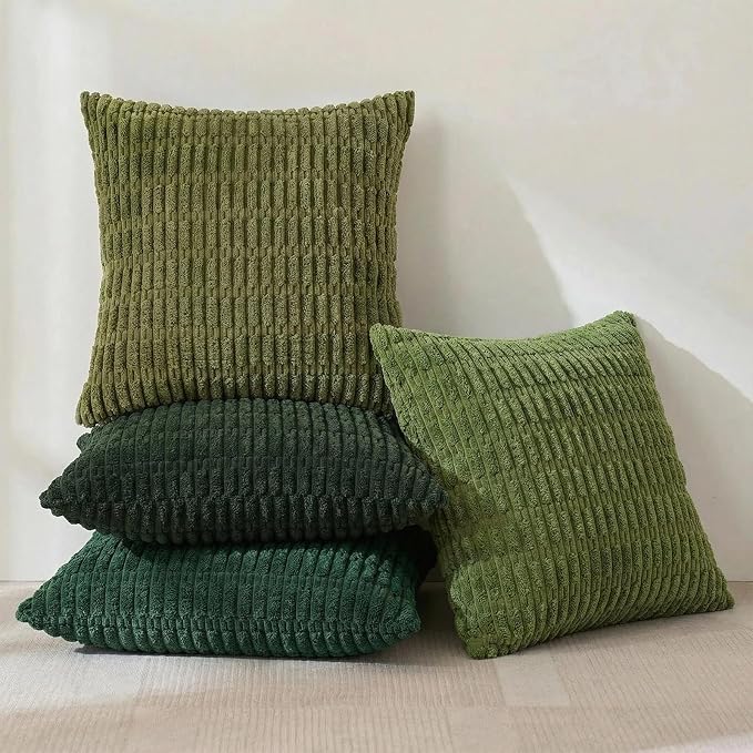 Fancy Homi Set of 4 Green Boho Winter Decorative Throw Pillow Covers 26x26 Inch - Image 2