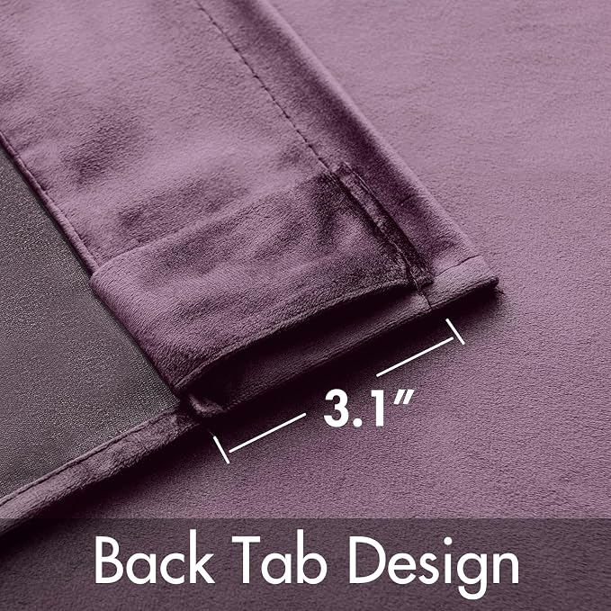 MIULEE Lavender Velvet Curtains 52x84 inches Luxury Blackout Curtains | Thermal - Image 3