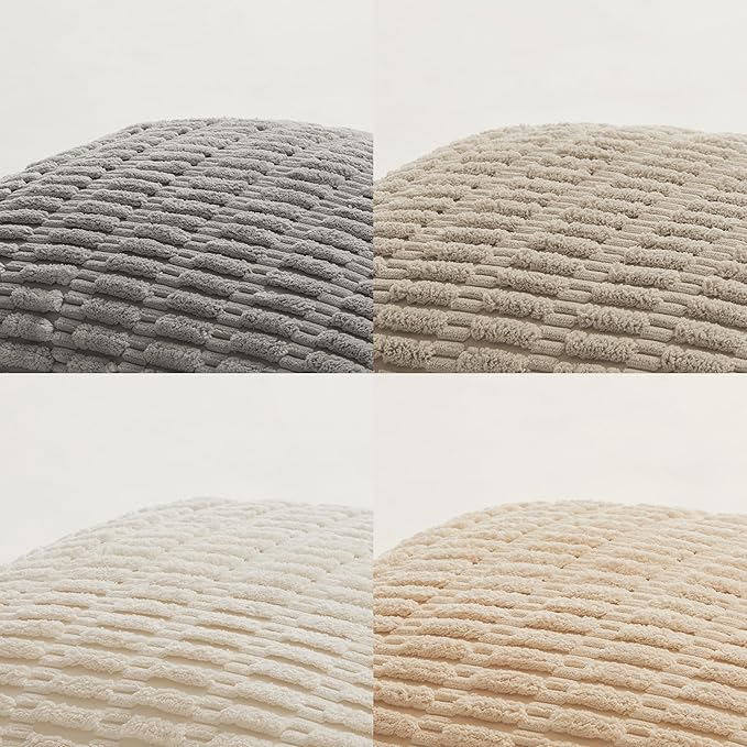 Fancy Homi 4 Packs Neutral Decorative Throw Pillow Covers 18x18 Inch - Image 5