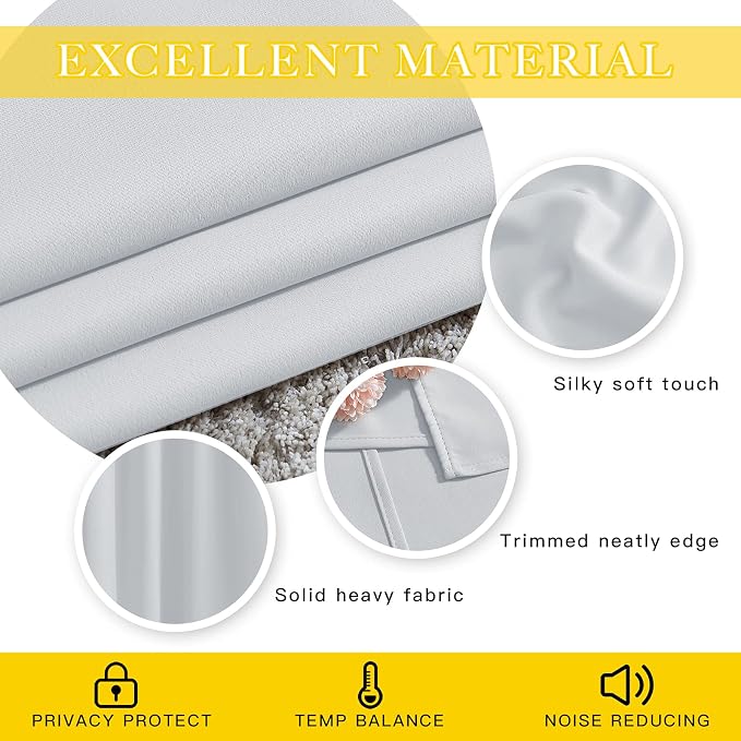 NICETOWN Patio Door Curtain 132 inches Long, Grommet Room Divider Curtain Panel - Image 5