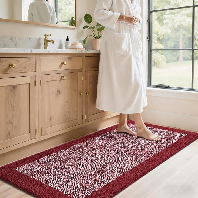 70x24 Long Bathroom Rugs Washable Non Slip, Soft Absorbent Quick Dry Mats - Image 3
