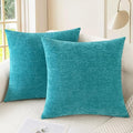 CaliTime Decorative Couch Throw Pillow Covers 24 X 24 Inches Lake Blue | Pack by CaliTime