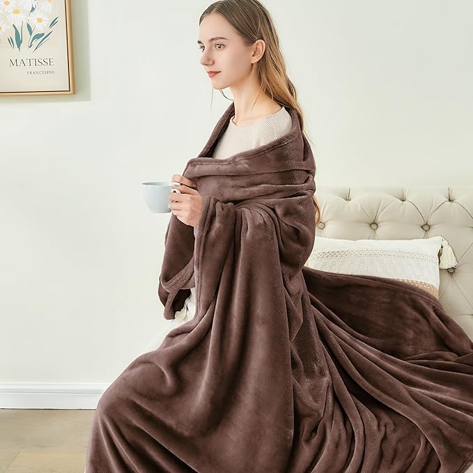 BEDELITE Fleece Blanket Twin Size Brown Throw Blankets - Image 4